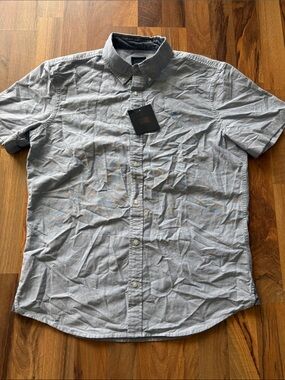 14th & Union Men’s Light Gray Short-Sleeve Button-Down Shirt Size L NWT